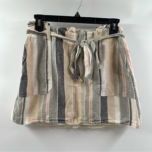 American Eagle Paperbag Skirt – Size Medium, Striped with Pockets